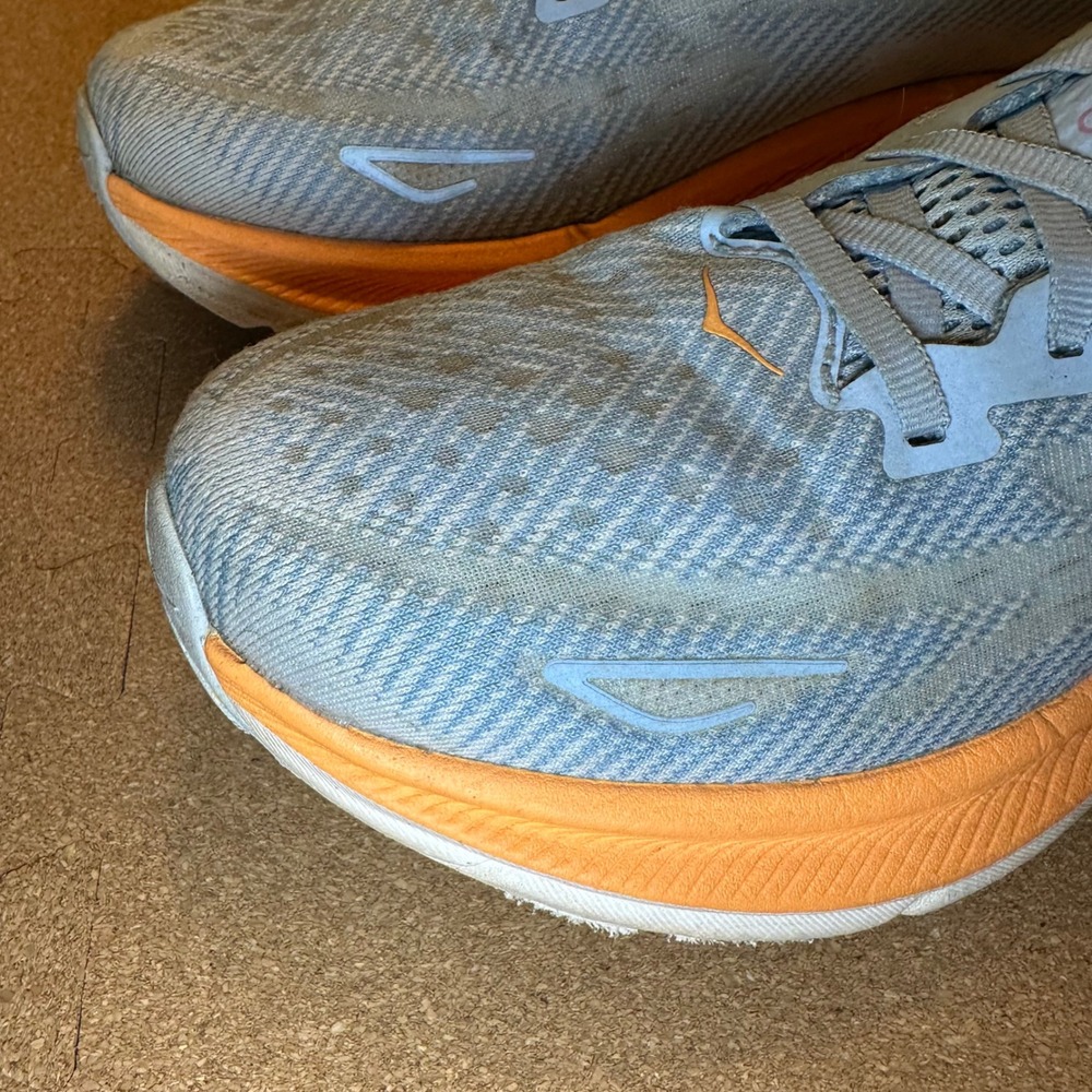 Hoka Clifton 9 Running Shoes Womens 9B Blue Orange 1127896 Road Sneakers Cushion - Picture 11 of 11